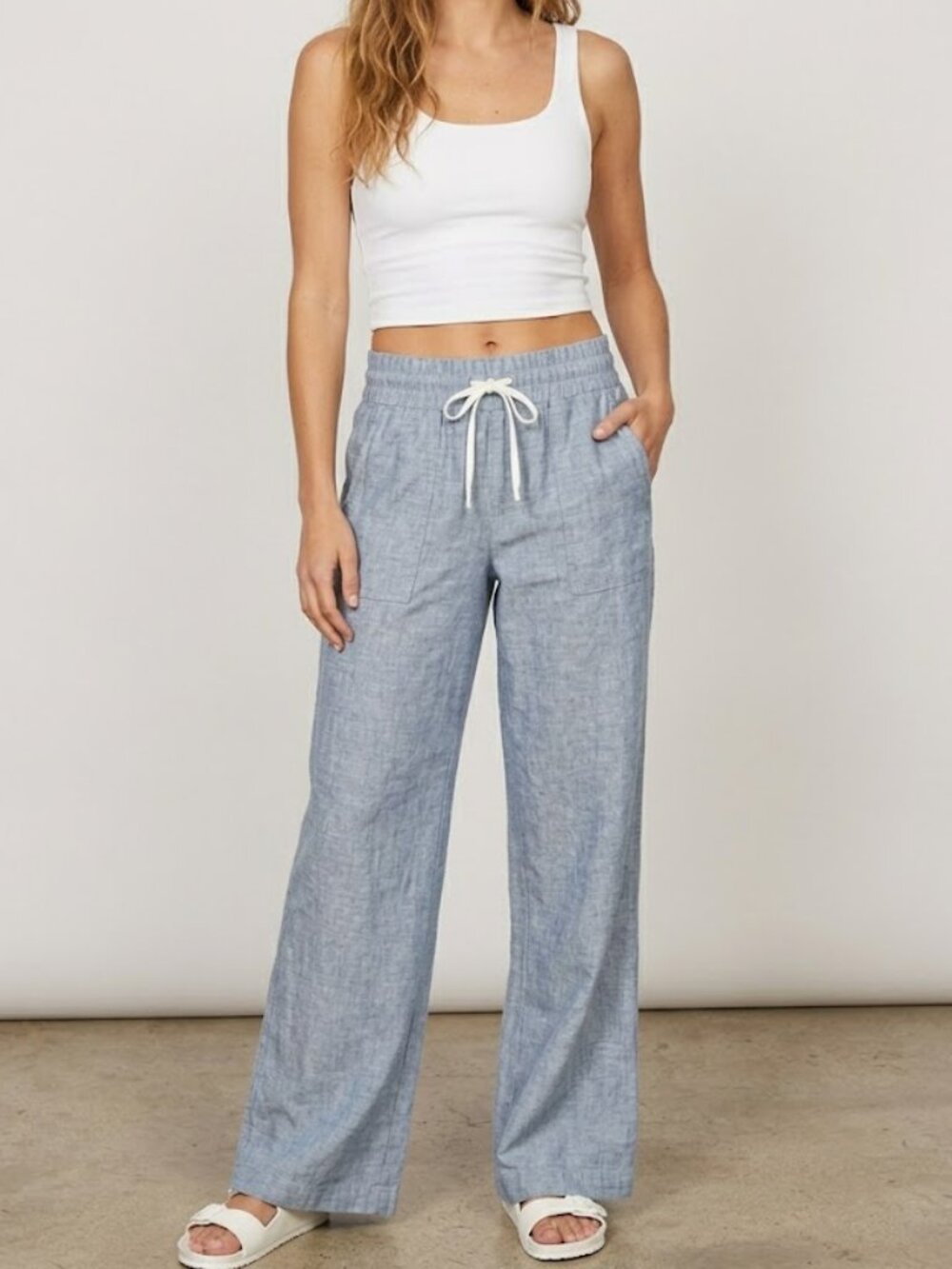 Athleta Cabo Linen Wide Leg Pant